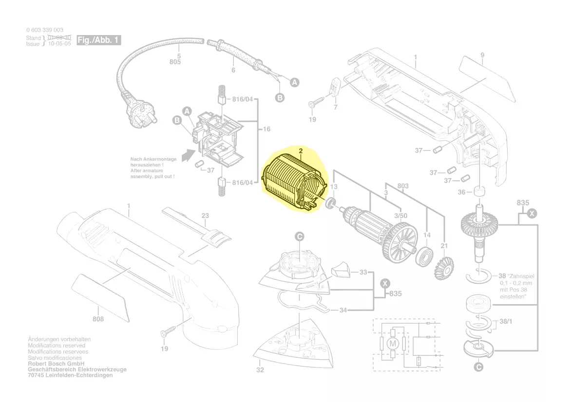 Stator réf. 2 604 220 639 BOSCH